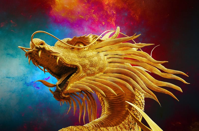 Dragon in a fantasy landscape